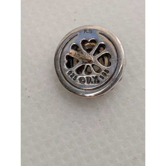 David Yurman Cable Sterling Silver & 14K Gold Pearl Classic Cookie Stud Earrings - Picture 5 of 6